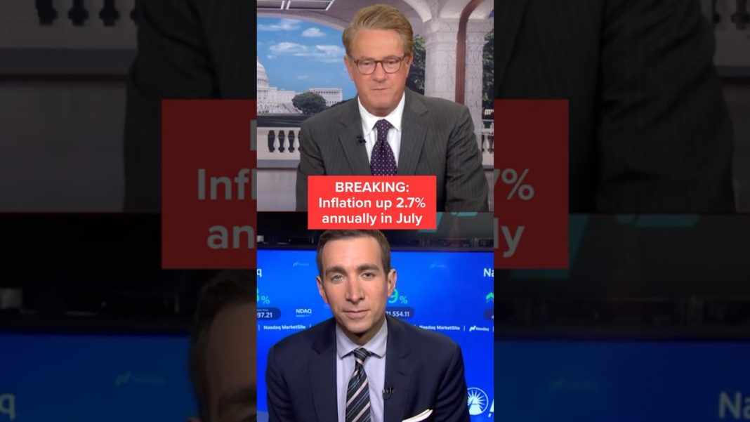 Inflation up 2.7% annually in July