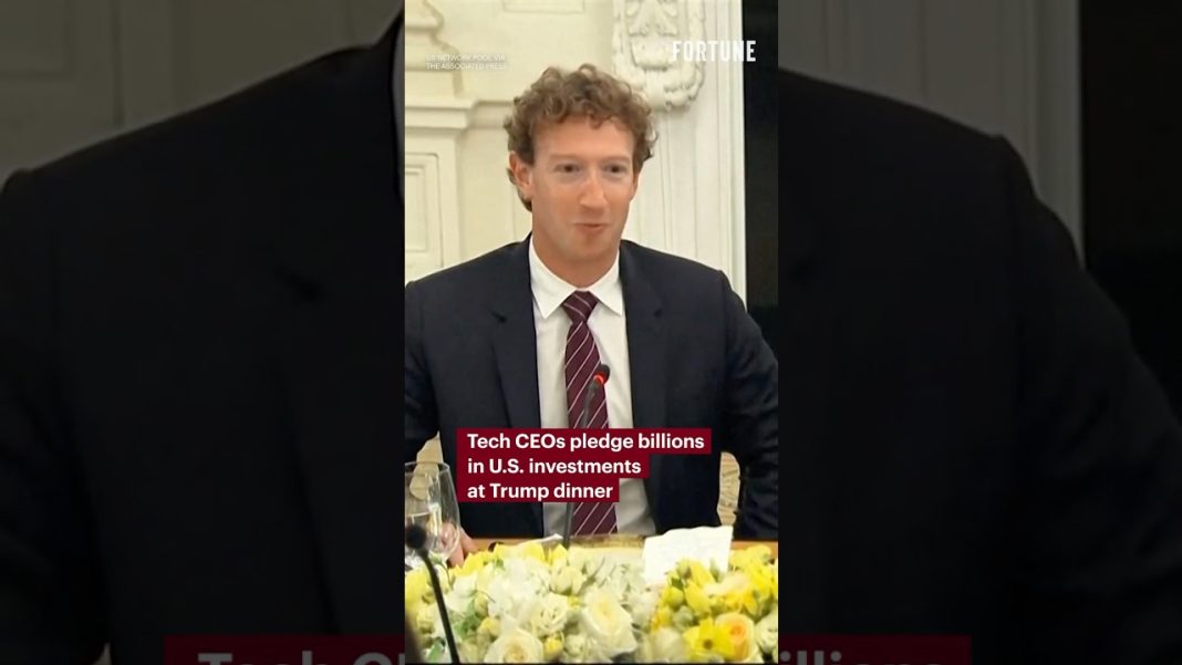 Tech CEOs pledge billions in U.S. investments at Trump dinner #Trump #WhiteHouse