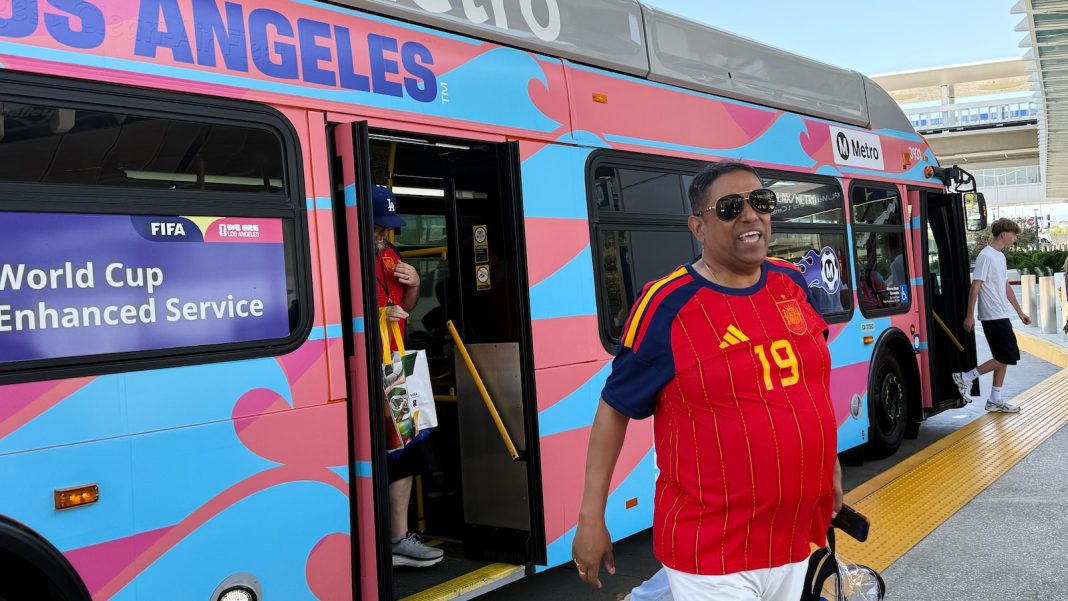 LA uses World Cup to show off upgraded public transit and test plans to hold car-free Olympics