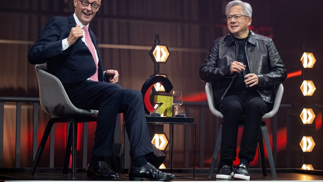 Nvidia CEO urges German manufacturers to adopt AI, saying digital tech won’t replace heavy industry